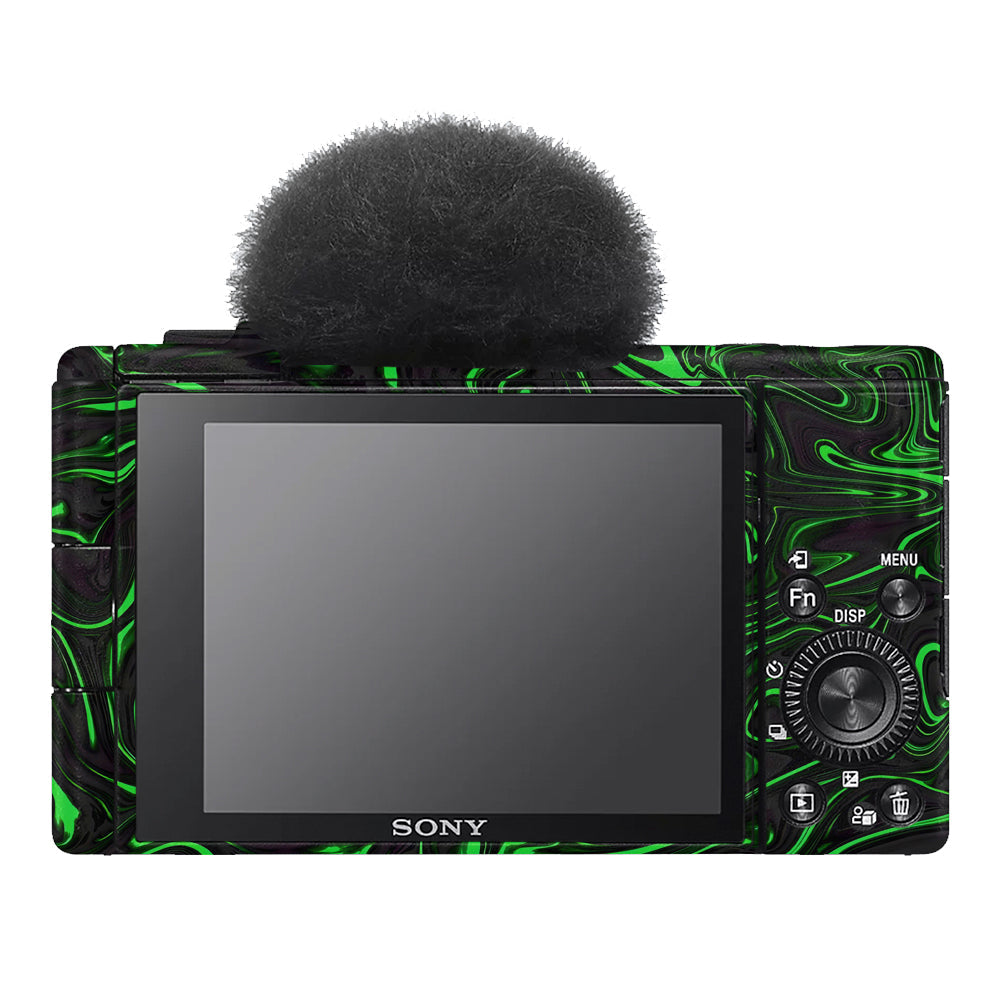 Green Liquid Pattern Sony ZV-1F Camera Skins