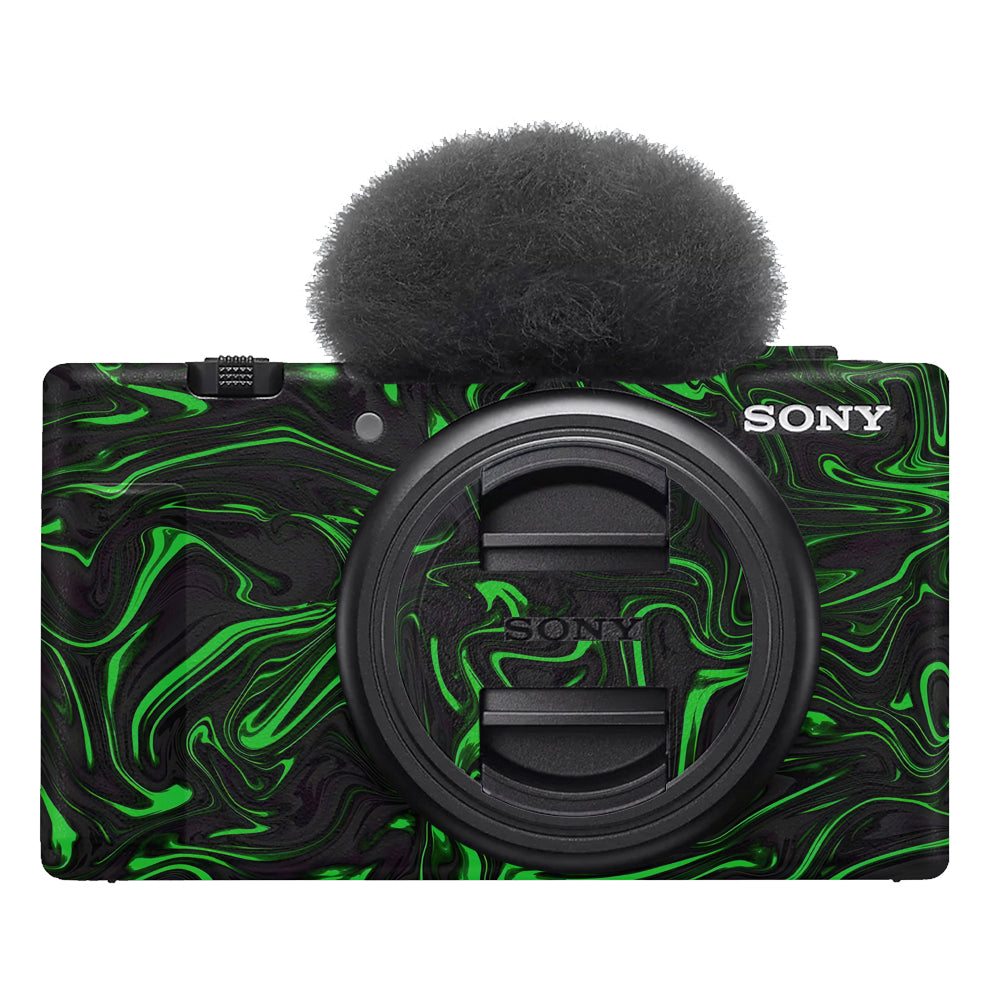 Green Liquid Pattern Sony ZV-1F Camera Skins