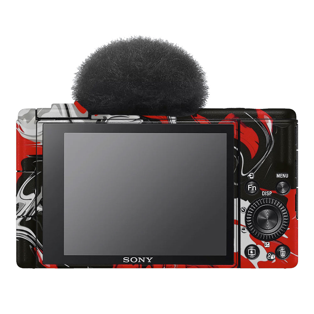 Scarlet and White Motion Sony ZV-1F Camera Skins