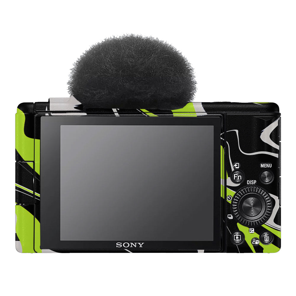 Neon Green and Black Pattern Sony ZV-1F Camera Skins