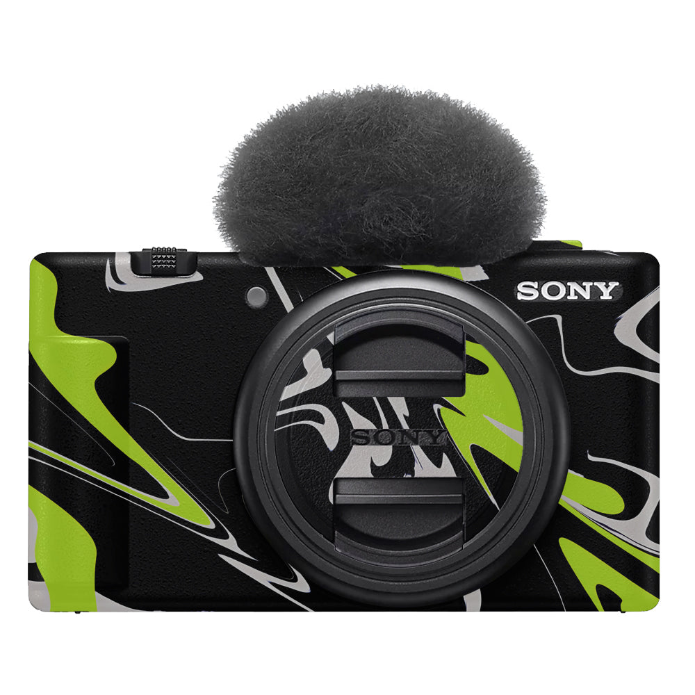 Neon Green and Black Pattern Sony ZV-1F Camera Skins