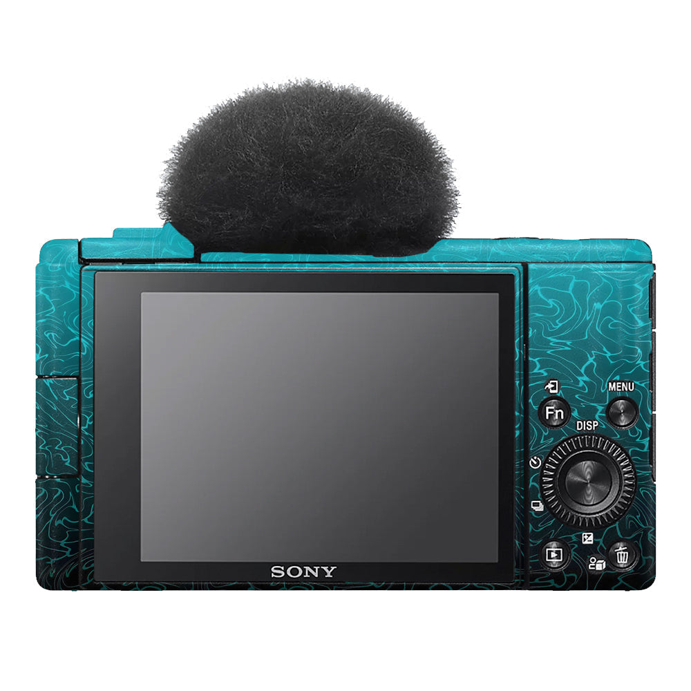 Cyan Blue to Black Gradient Sony ZV-1F Camera Skins