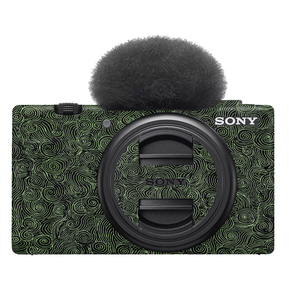 Green Spirals Sony ZV-1F Camera Skins