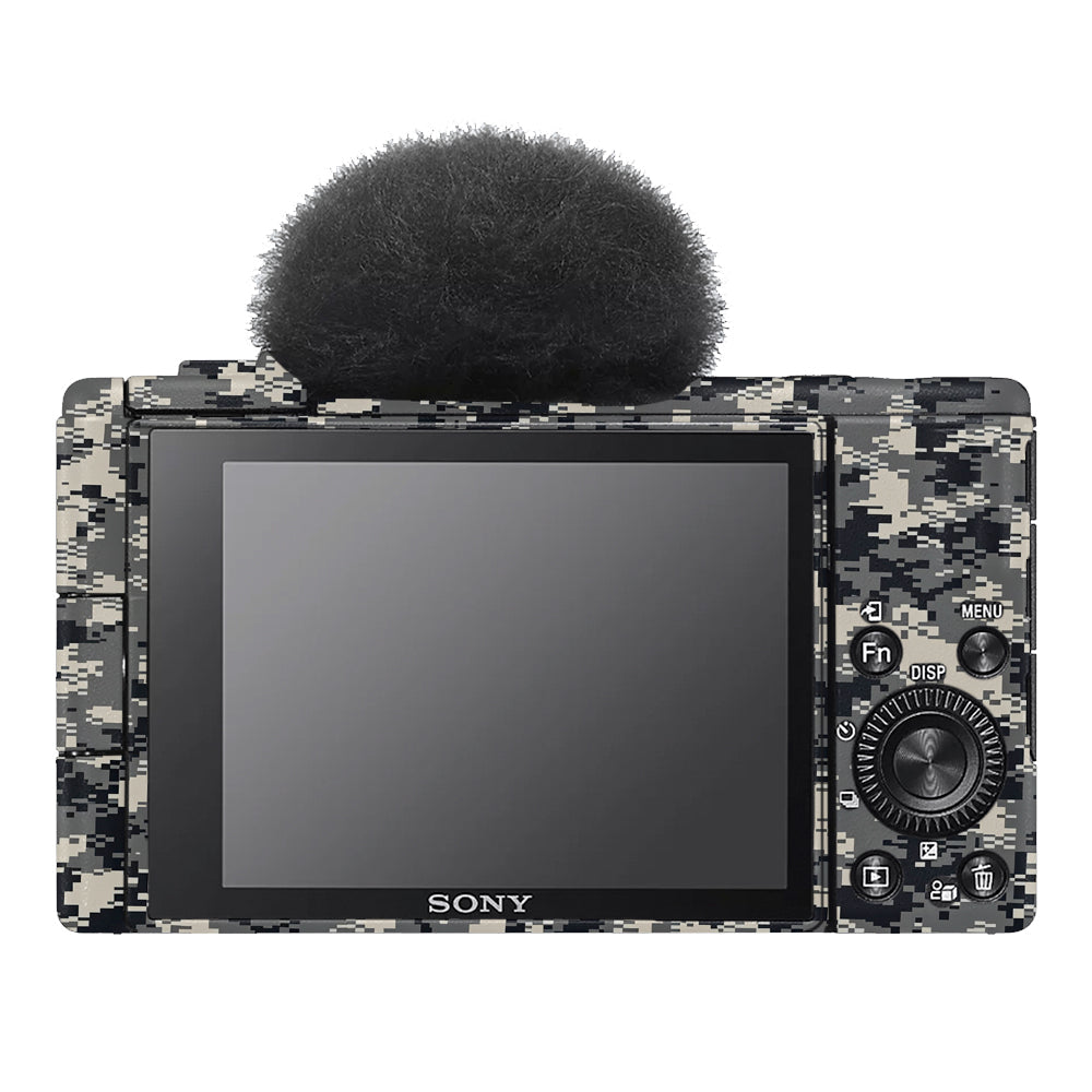 Grey Black Pixel Sony ZV-1F Camera Skins