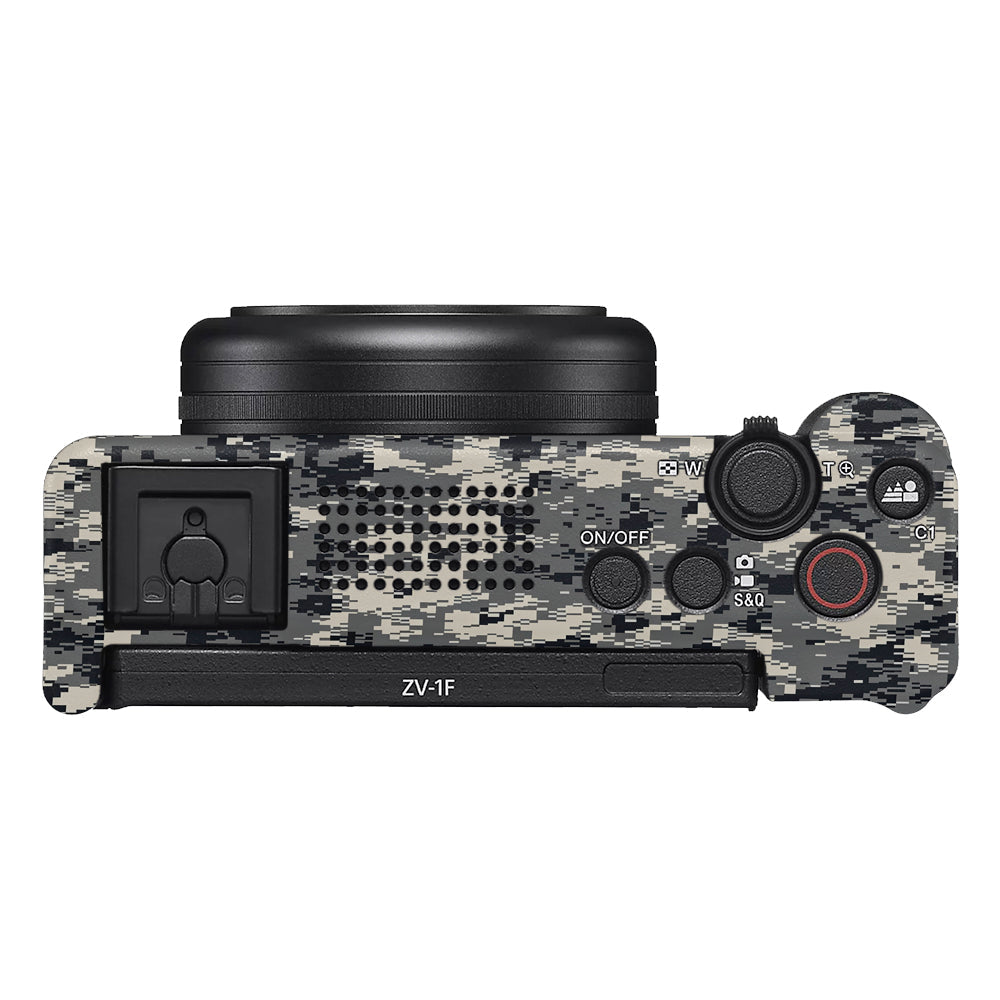 Grey Black Pixel Sony ZV-1F Camera Skins