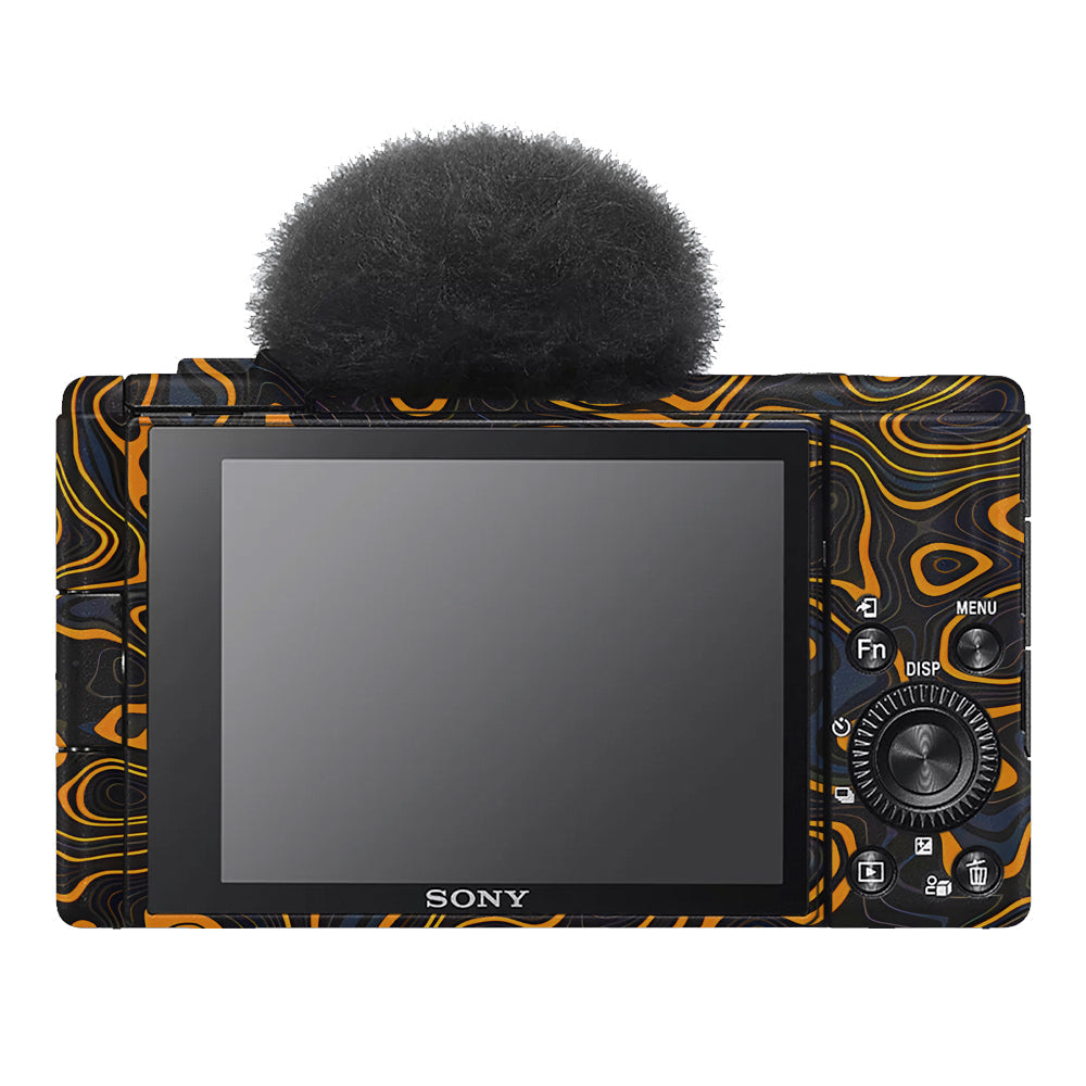 Amber Topographic Waves Sony ZV-1F Camera Skins