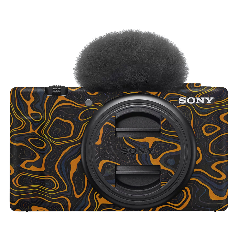 Amber Topographic Waves Sony ZV-1F Camera Skins