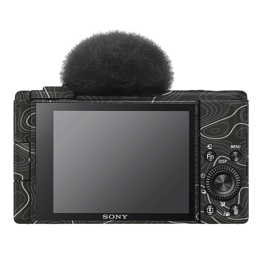 Grayscale Topographic Lines Sony ZV-1F Camera Skins