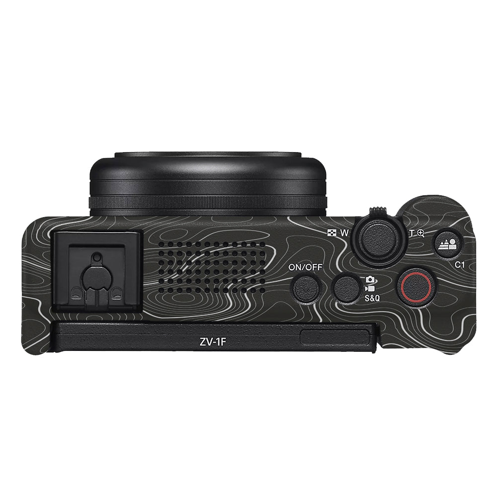 Grayscale Topographic Lines Sony ZV-1F Camera Skins