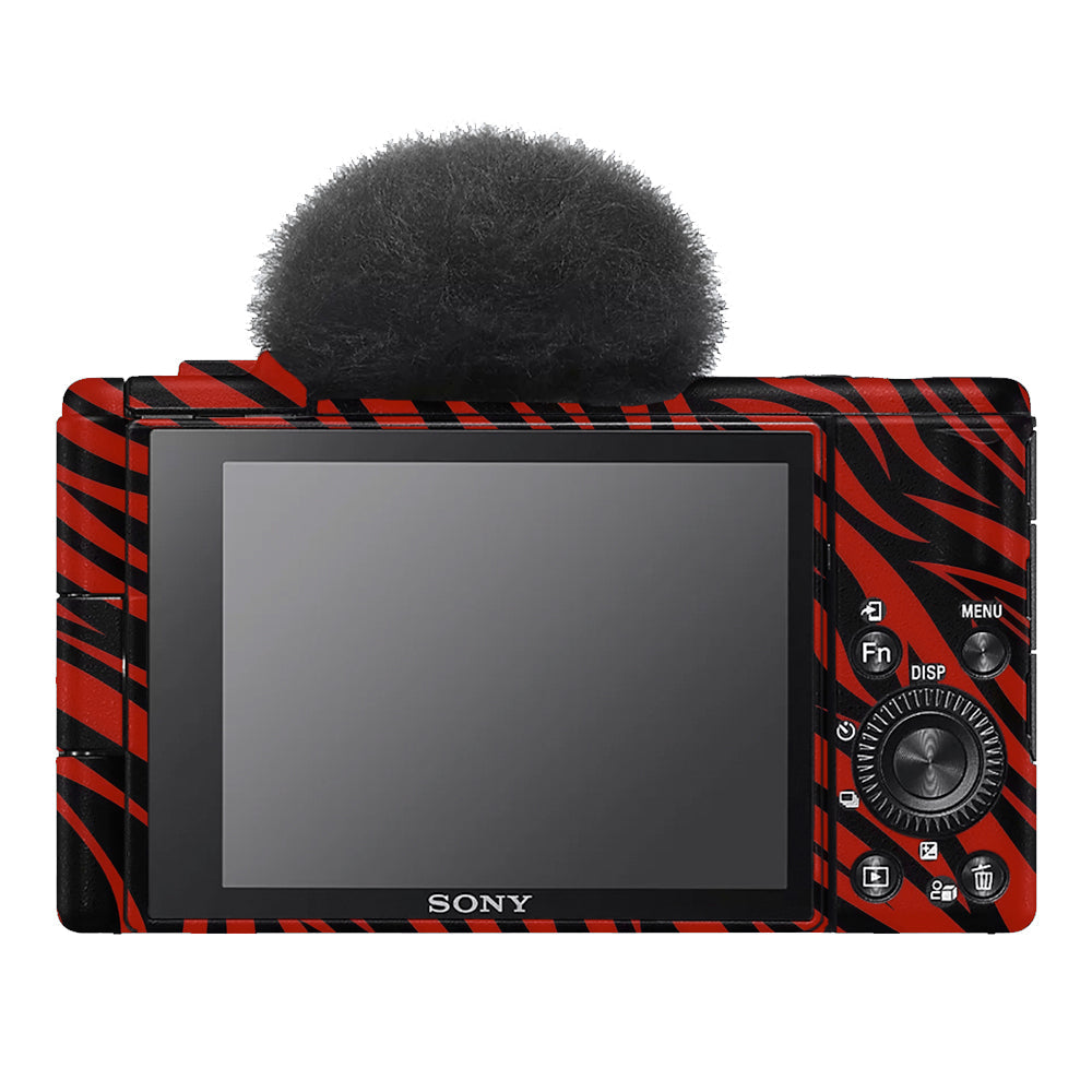 Red and Black Stripes Sony ZV-1F Camera Skins