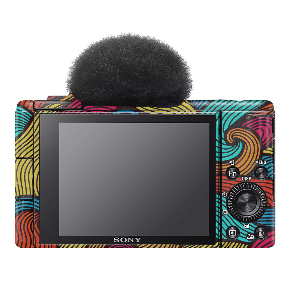 Retro Colorful Doodle Art Pattern Sony ZV-1F Camera Skin