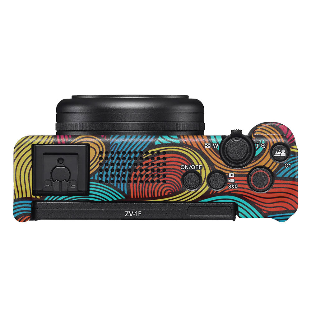 Retro Colorful Doodle Art Pattern Sony ZV-1F Camera Skin