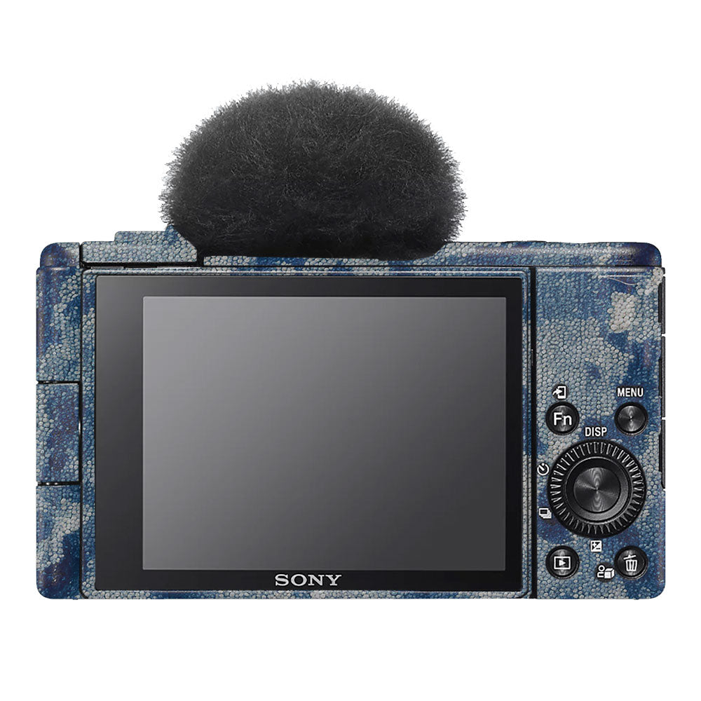 Blue Watercolor Fabric Sony ZV-1F Camera Skin