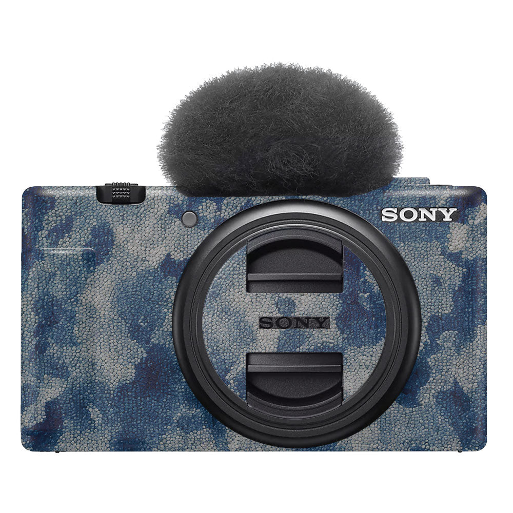 Blue Watercolor Fabric Sony ZV-1F Camera Skin
