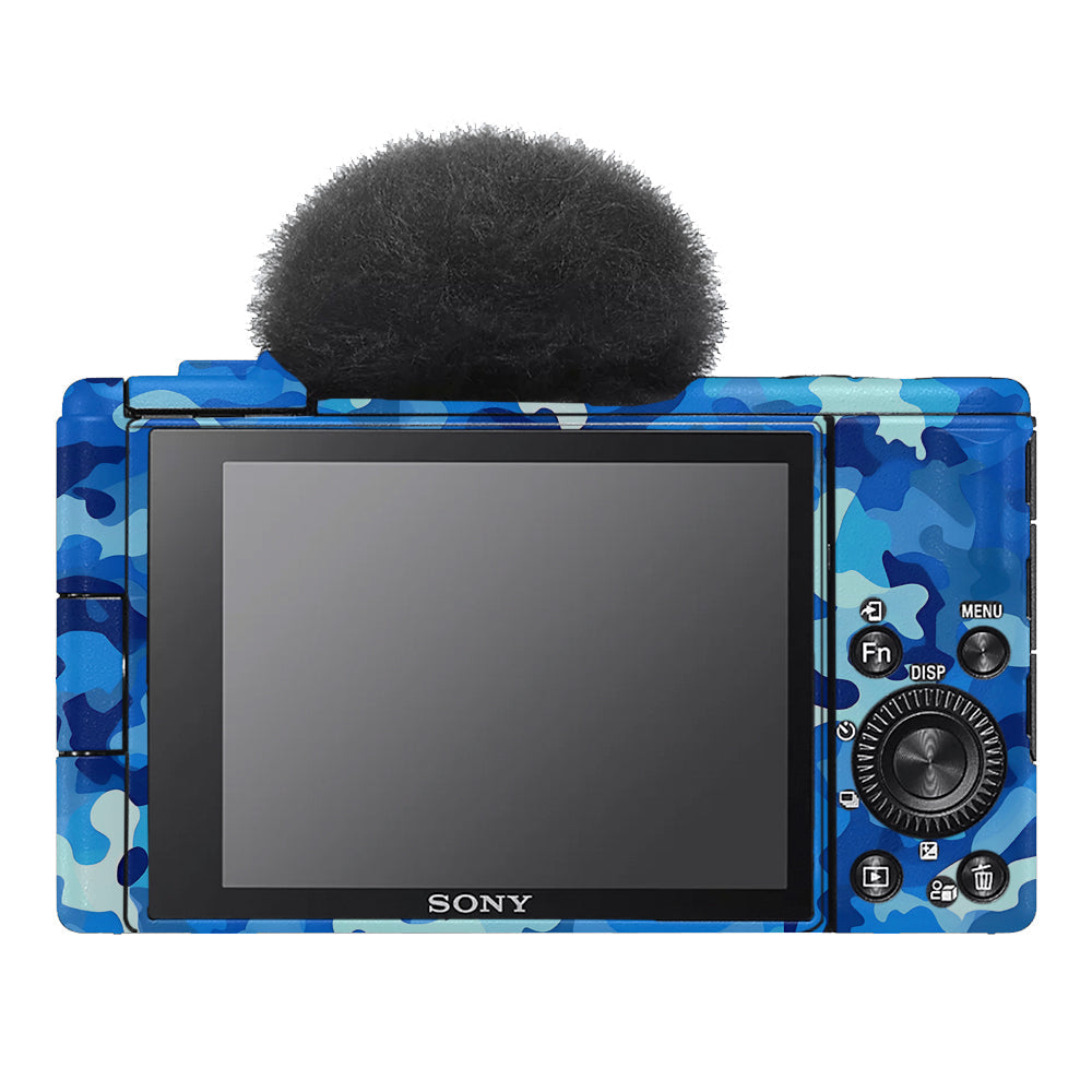 Arctic Blue Camo Pattern Sony ZV-1F Camera Skins