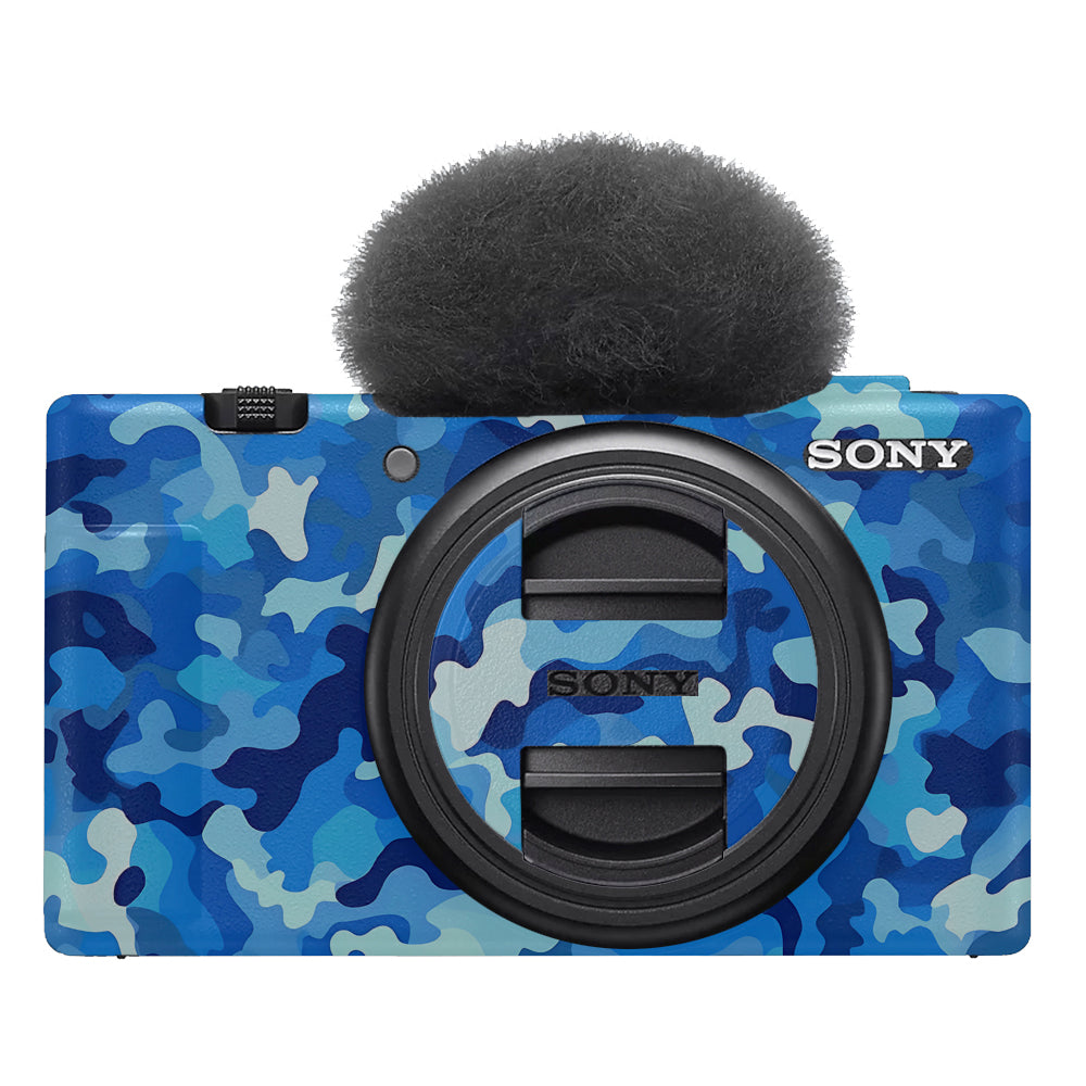 Arctic Blue Camo Pattern Sony ZV-1F Camera Skins