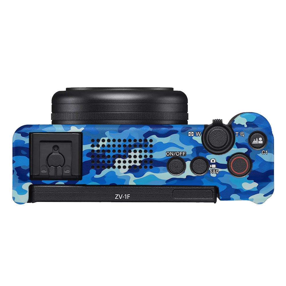 Arctic Blue Camo Pattern Sony ZV-1F Camera Skins