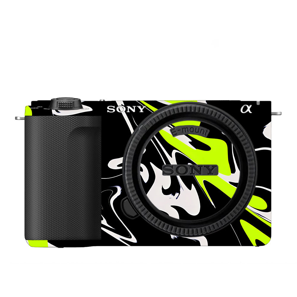 Neon Green and Black Pattern Sony ZV-E10 Camera Skins