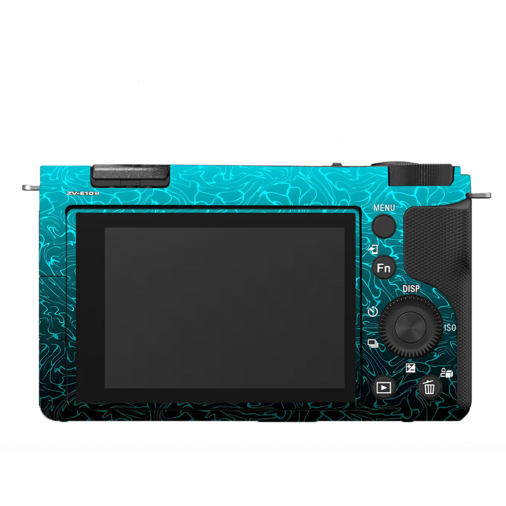 Cyan Blue to Black Gradient Sony ZV-E10 Camera Skins