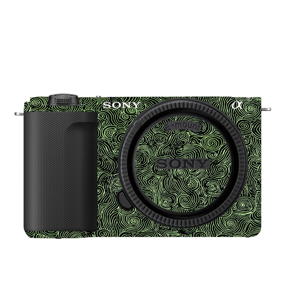 Green Spirals Sony ZV-E10 Camera Skins