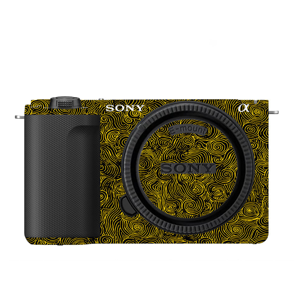 Yellow Spirals Sony ZV-E10 Camera Skins