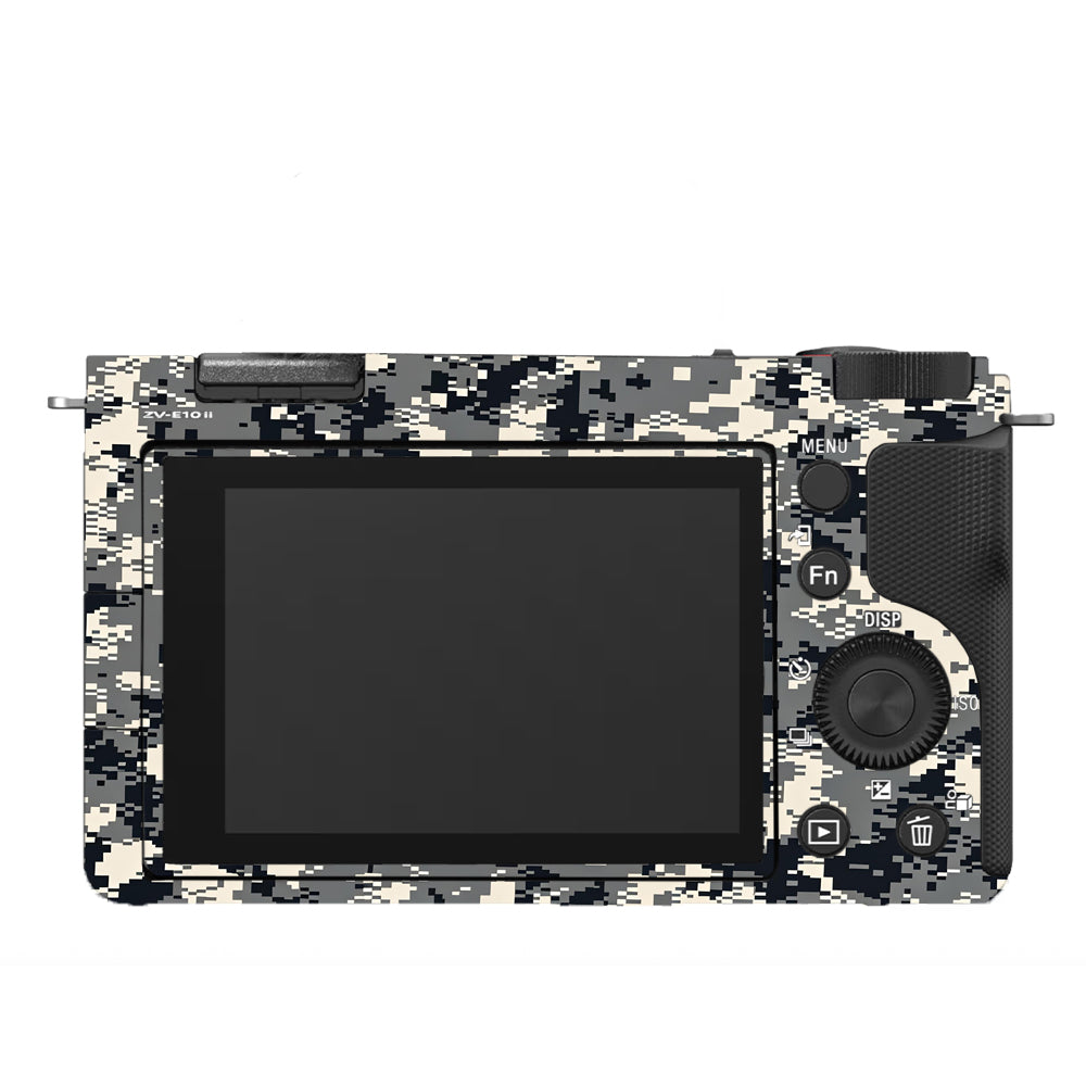 Grey Black Pixel Sony ZV-E10 Camera Skins