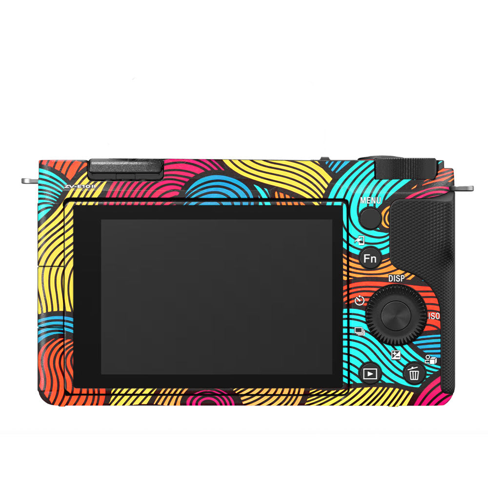 Retro Colorful Doodle Art Pattern Sony ZV-E10 Camera Skin