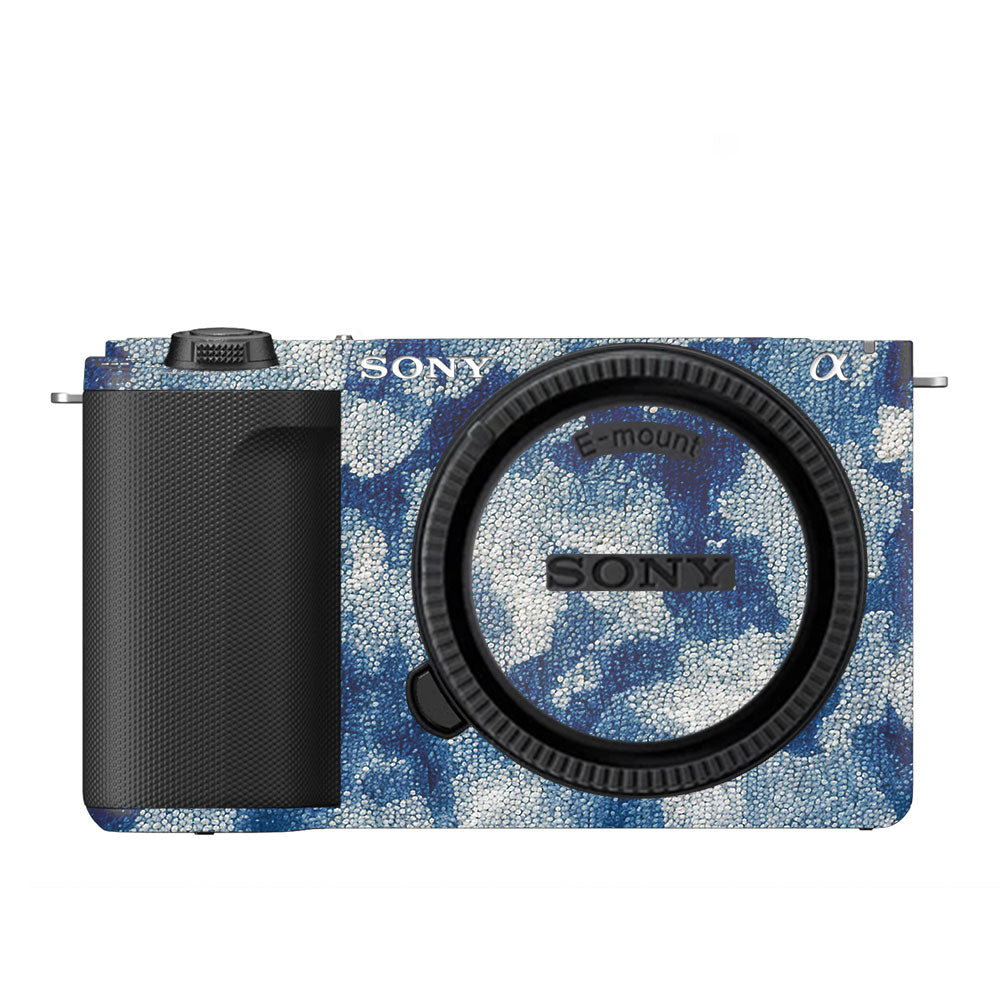 Blue Watercolor Fabric Sony ZV-E10 Camera Skin