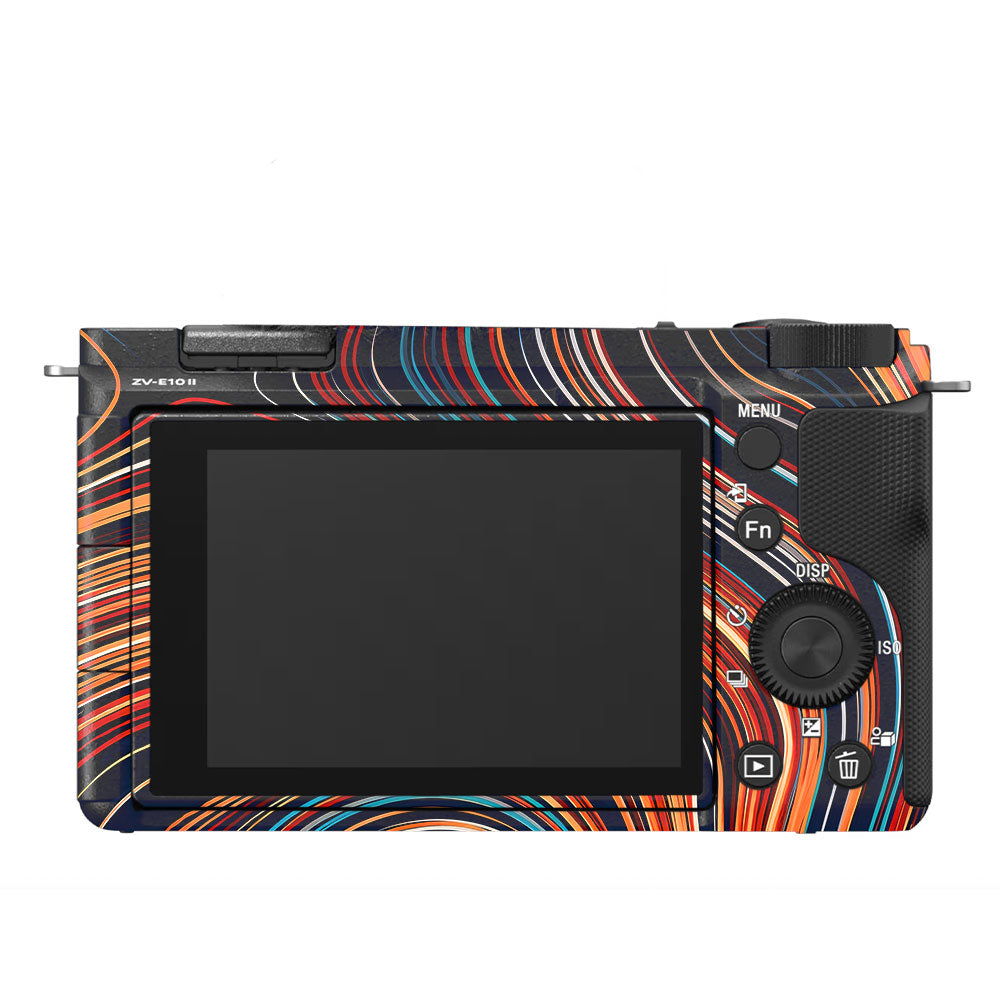 Retro Abstract Striped Swirl Sony ZV-E10 Camera Skin