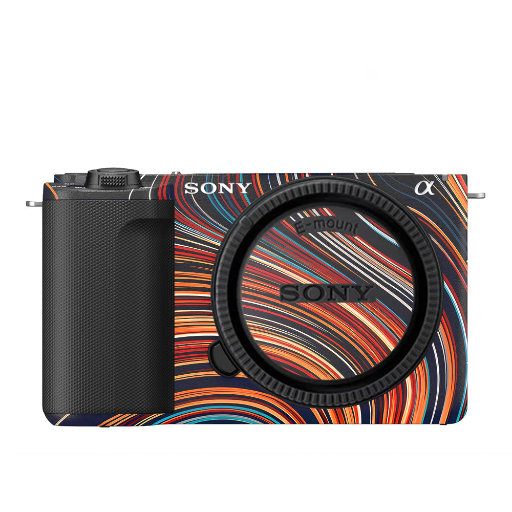 Retro Abstract Striped Swirl Sony ZV-E10 Camera Skin
