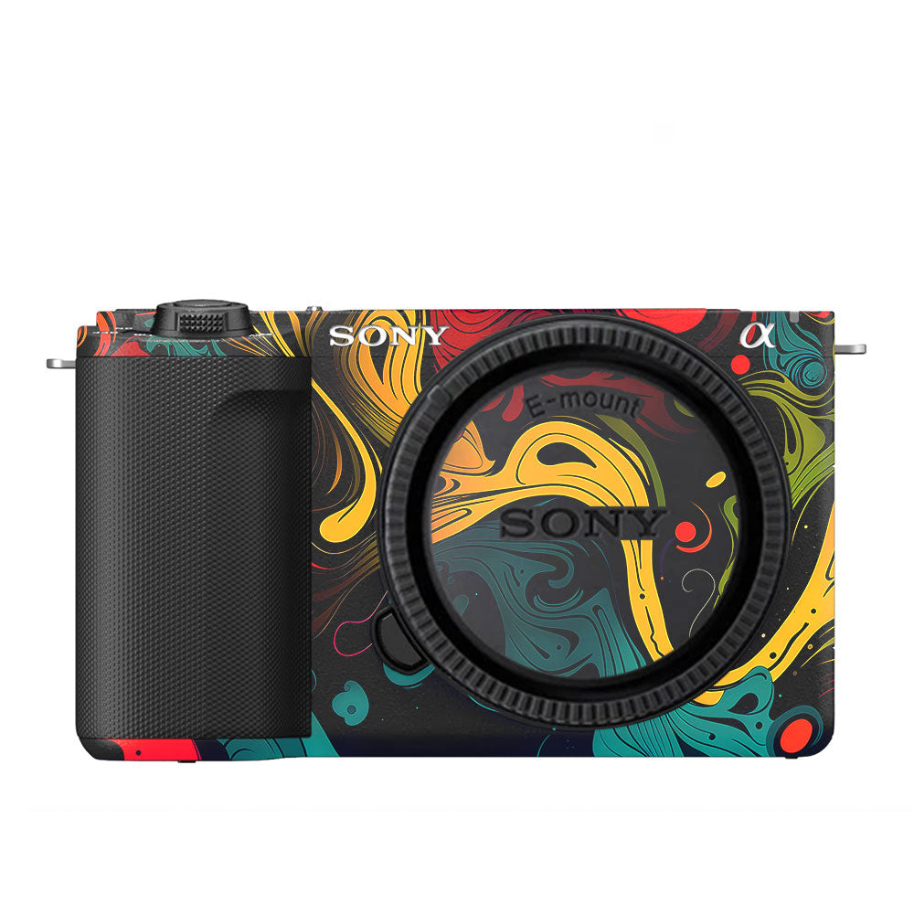 Psychedelic Color Swirl Sony ZV-E10 Camera Skin