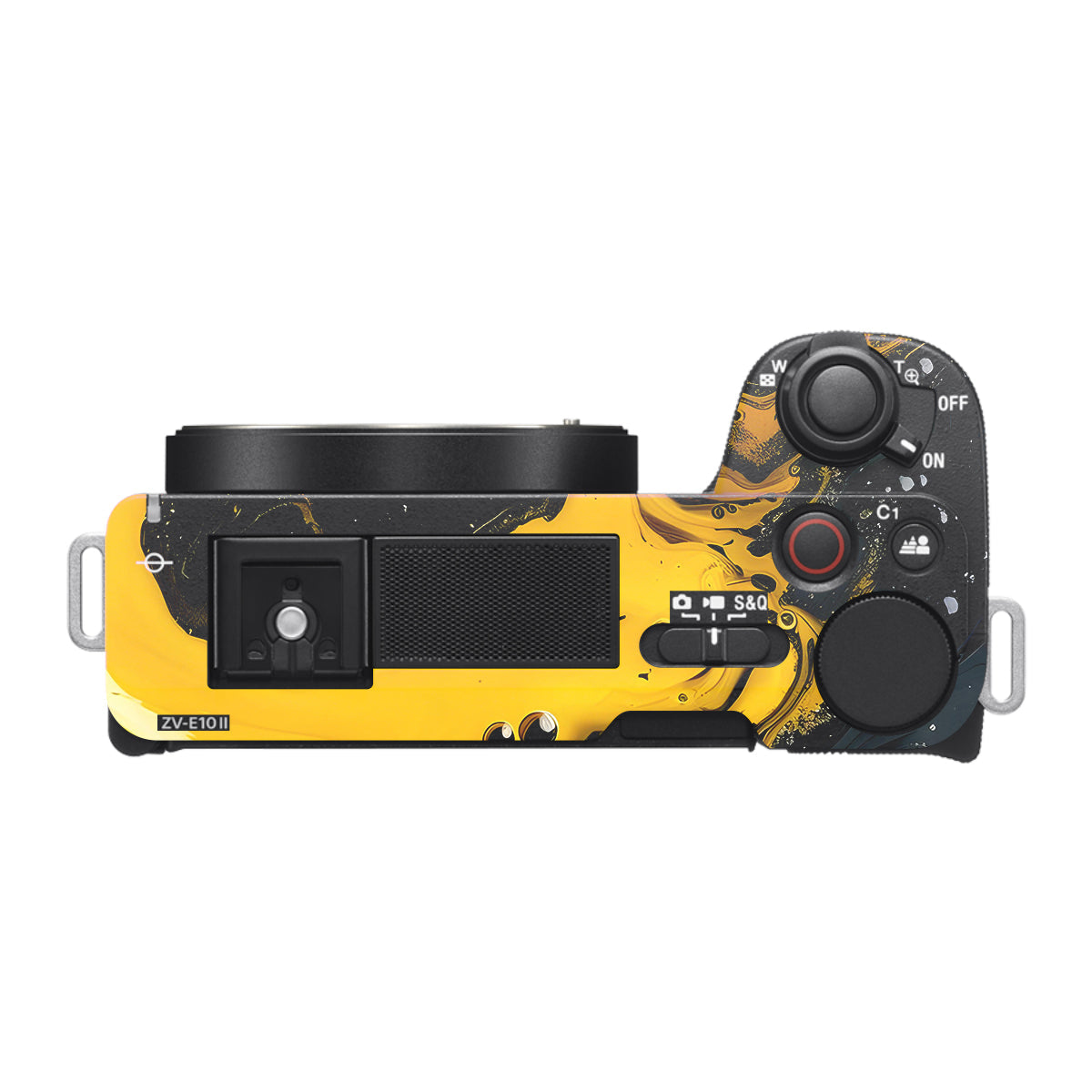 Yellow and Black Paint Swirls Sony ZV-E10 Mark II Camera Skin