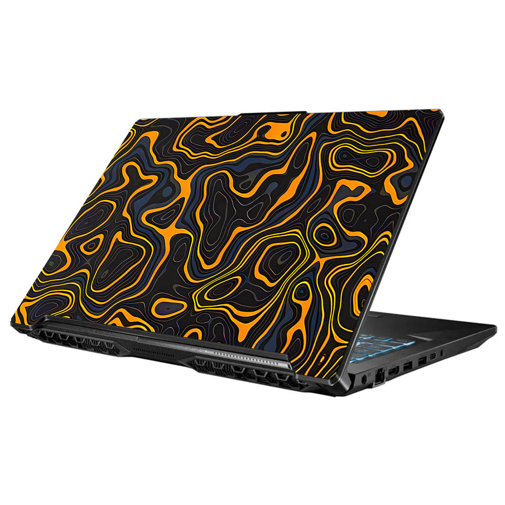 Amber Topographic Waves Asus TUF Gaming F17 FX706 Laptop Skin
