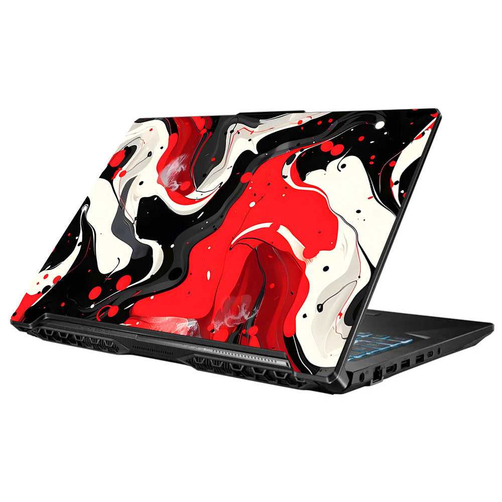 Red and White Paint Swirls Asus TUF Gaming F17 FX706 Laptop Skin