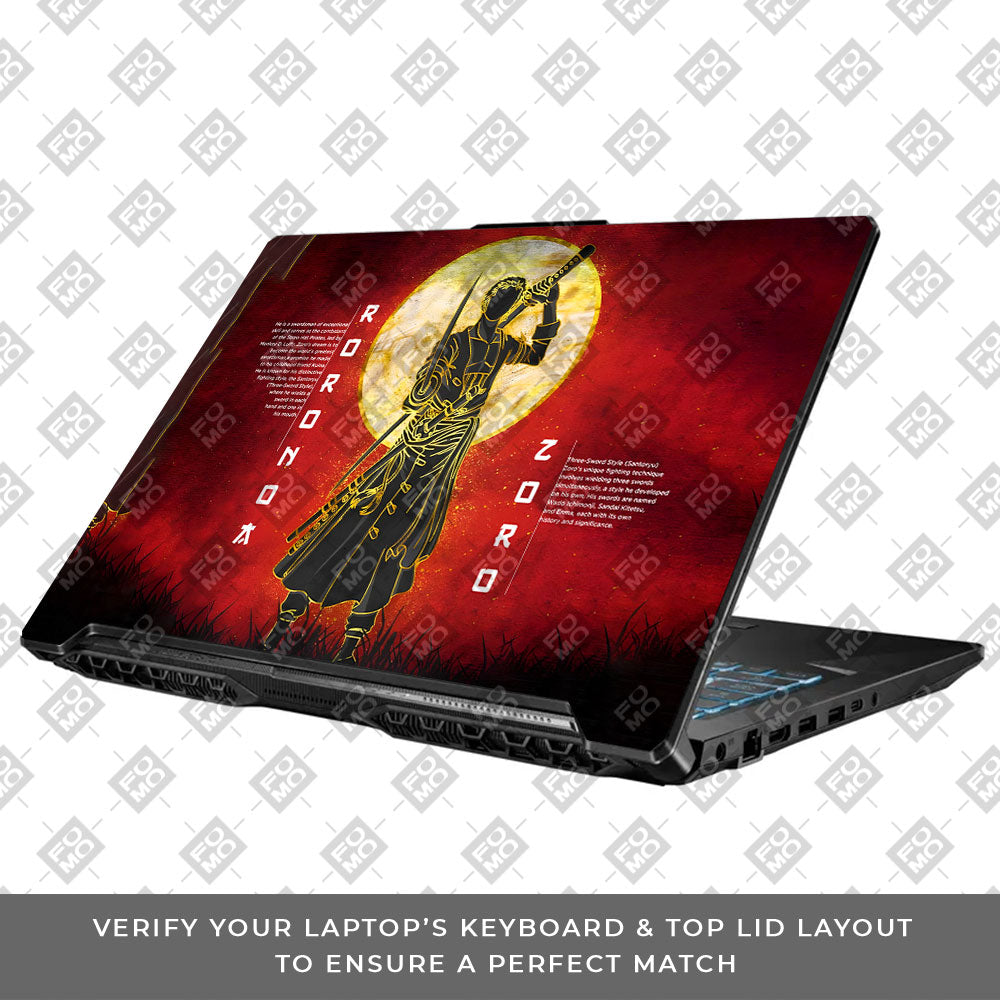 Zoro Under Golden Moon Asus TUF Gaming F17 FX706 Laptop Skin