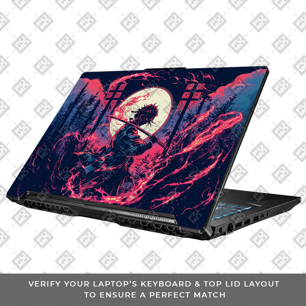 Tanjiro's Flame of Ember Asus TUF Gaming F17 FX706 Laptop Skin