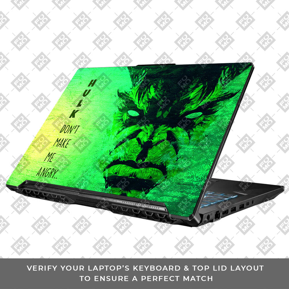 Hulk Don't Make Me Angry Asus TUF Gaming F17 FX706 Laptop Skin