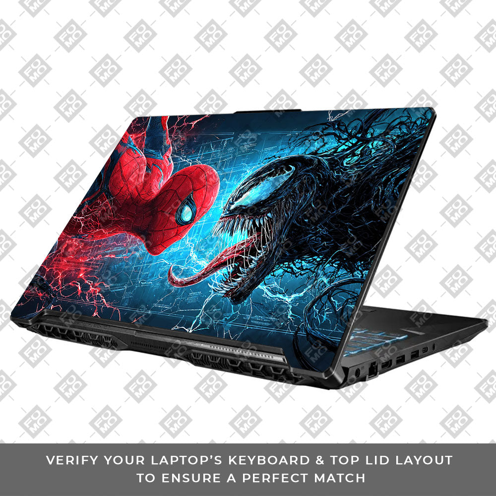 Spiderman vs Venom Showdown Asus TUF Gaming F17 FX706 3D Laptop Skin