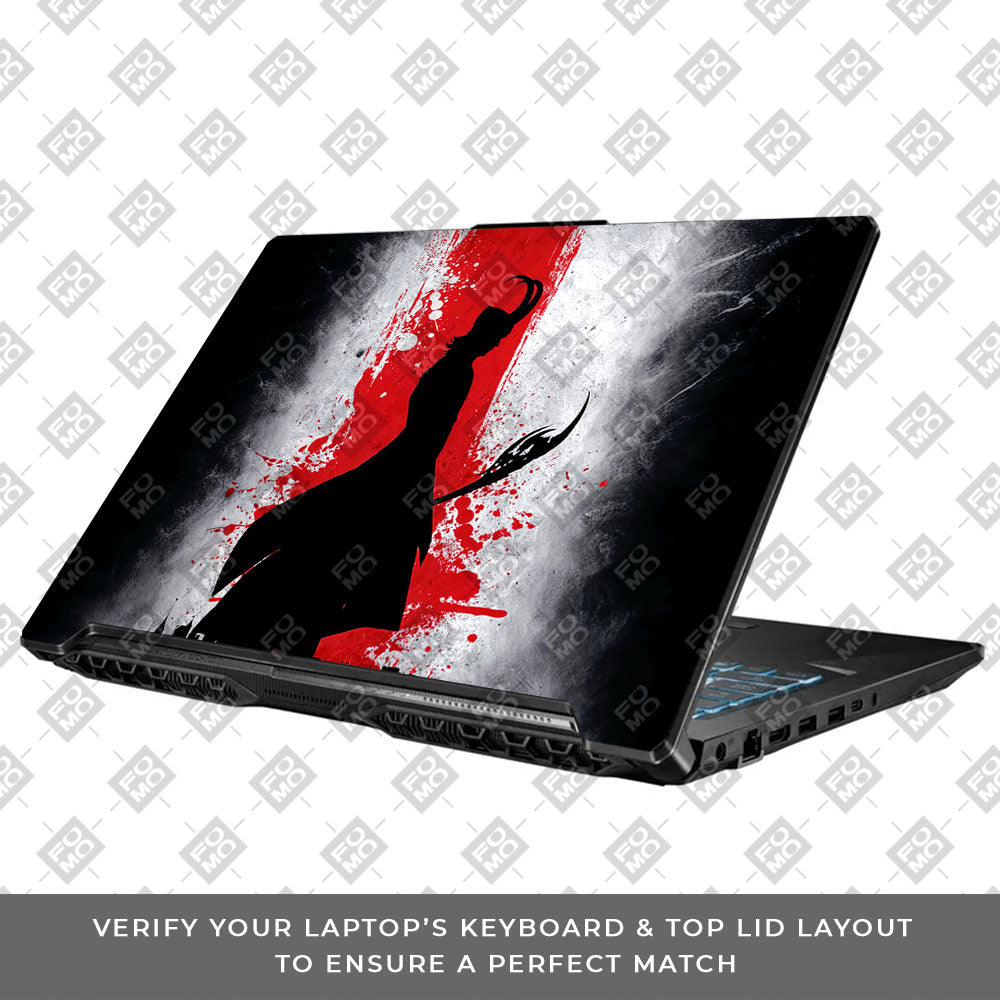 Loki Silhouette Red Strike Asus TUF Gaming F17 FX706 Laptop Skin