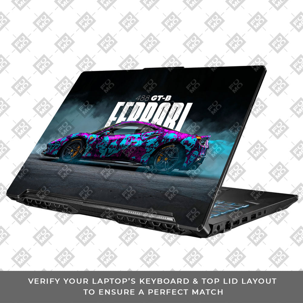 Psycho Drive Ferrari 488 Asus TUF Gaming F17 FX706 Laptop Skin