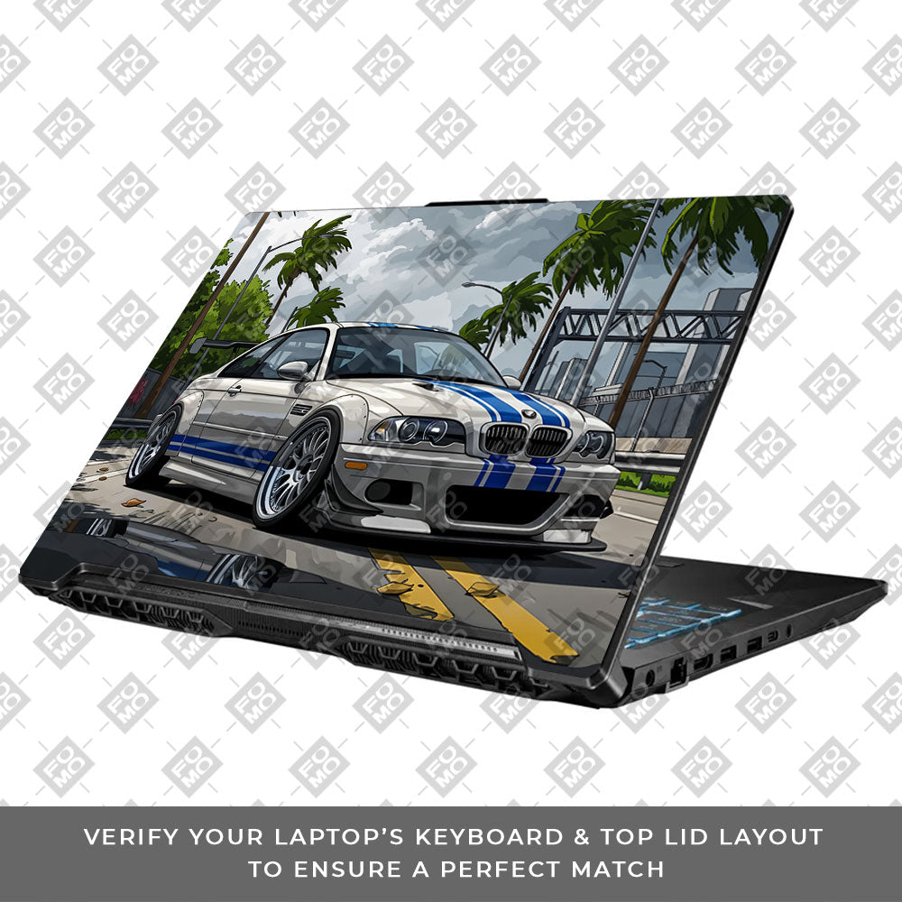 Street Icon BMW E46 Drift Legend Asus TUF Gaming F17 FX706 Laptop Skin
