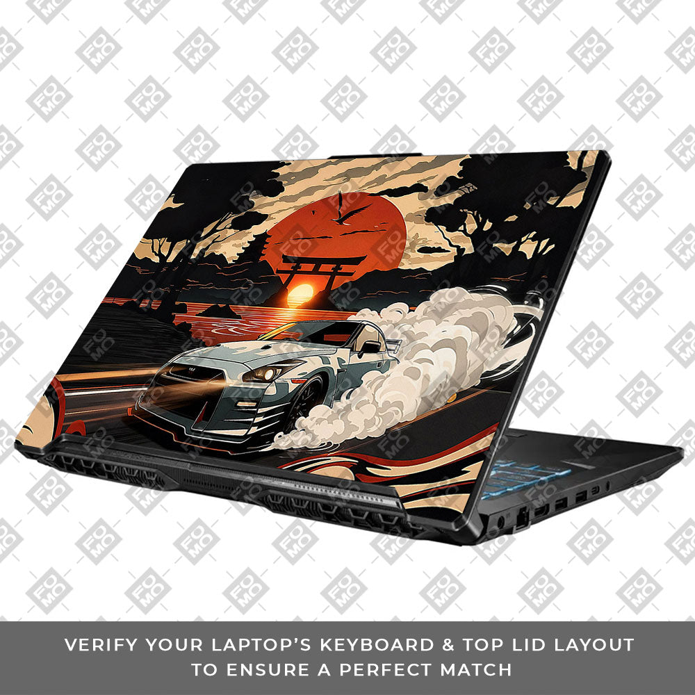 Samurai Rising Sun GTR Asus TUF Gaming F17 FX706 Laptop Skin