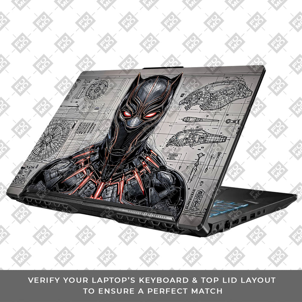 Black Panther Vibranium Tech Asus TUF Gaming F17 FX706 3D Laptop Skin
