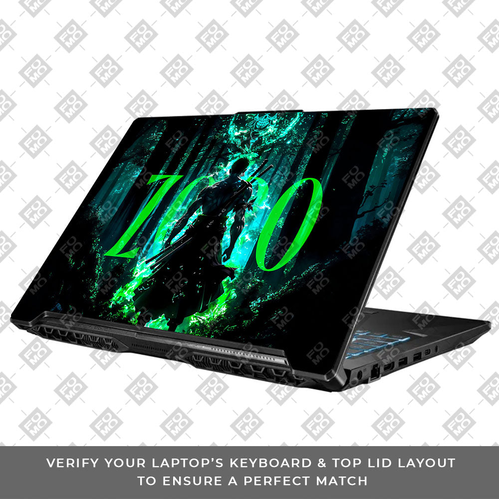 Zoro Green Aura Asus TUF Gaming F17 FX706 Laptop Skin