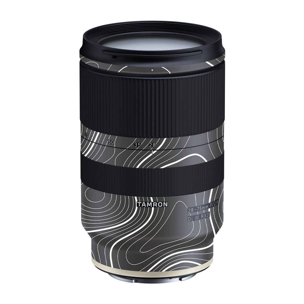 Grayscale Topographic Lines Tamron Lens 28-75mm F/2.8 Gen 1 Camera Lens Skin