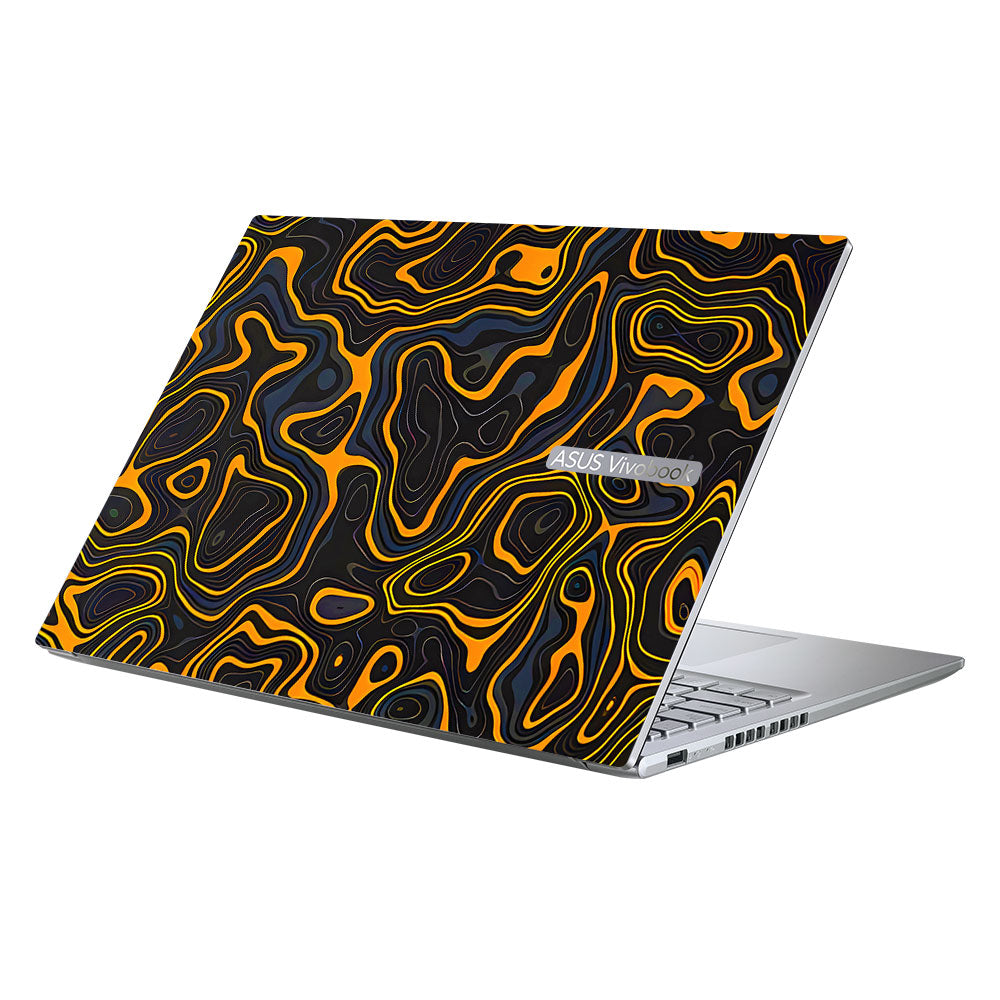 Amber Topographic Waves Asus Vivobook 16X M1603QA Laptop Skin
