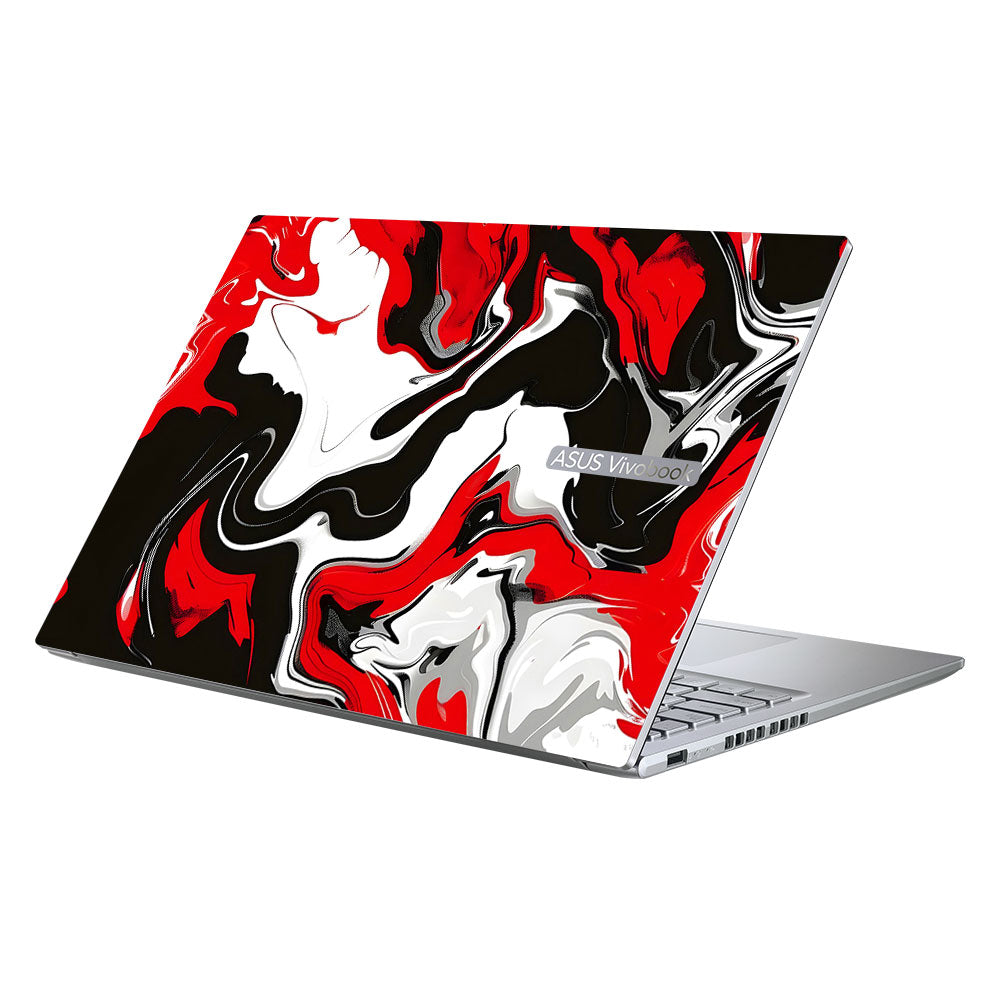 Red and White Marble Asus Vivobook 16X M1603QA Laptop Skin