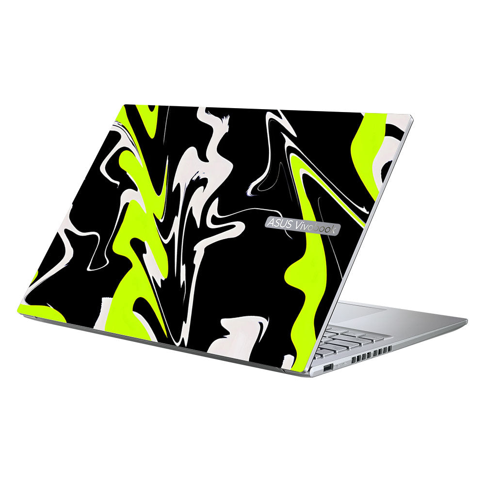 Neon Green and Black Patterns Asus Vivobook 16X M1603QA Laptop Skin
