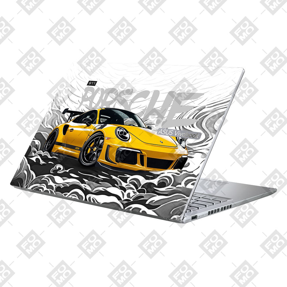 Porsche 911 Yellow Blaze Asus Vivobook 16X M1603QA Laptop Skin