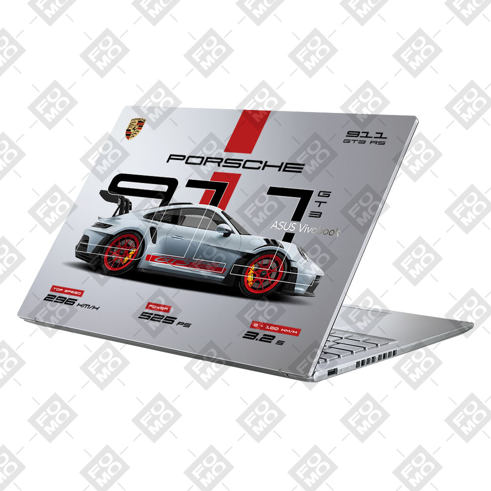 Transparent Porsche 911 GT3 RS Asus Vivobook 16X M1603QA Laptop Skin